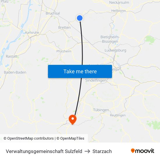 Verwaltungsgemeinschaft Sulzfeld to Starzach map