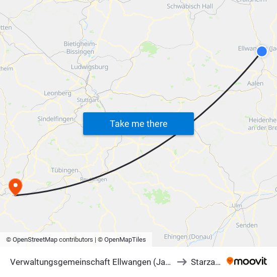 Verwaltungsgemeinschaft Ellwangen (Jagst) to Starzach map