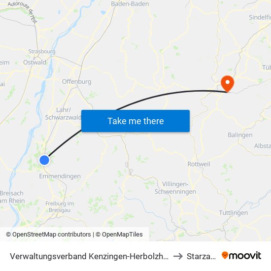 Verwaltungsverband Kenzingen-Herbolzheim to Starzach map