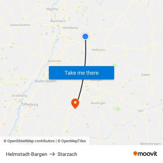 Helmstadt-Bargen to Starzach map