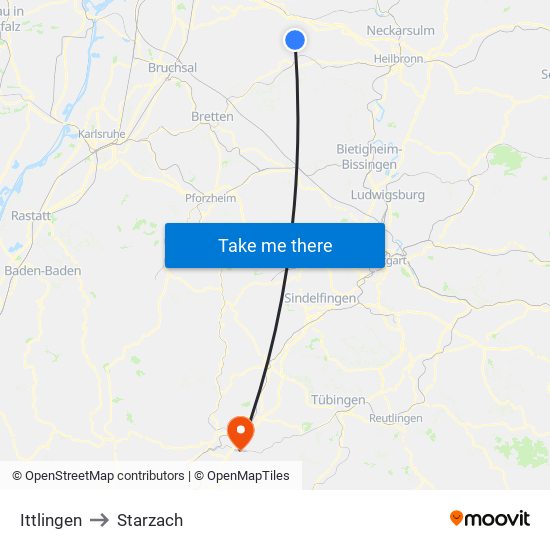 Ittlingen to Starzach map