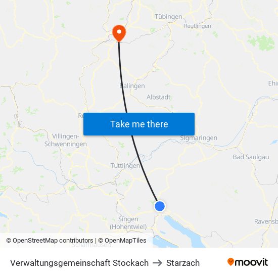 Verwaltungsgemeinschaft Stockach to Starzach map