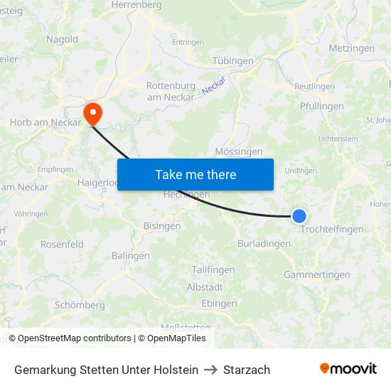 Gemarkung Stetten Unter Holstein to Starzach map