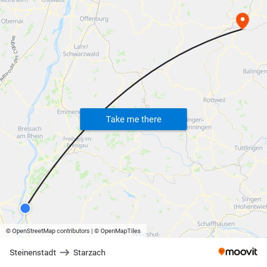 Steinenstadt to Starzach map