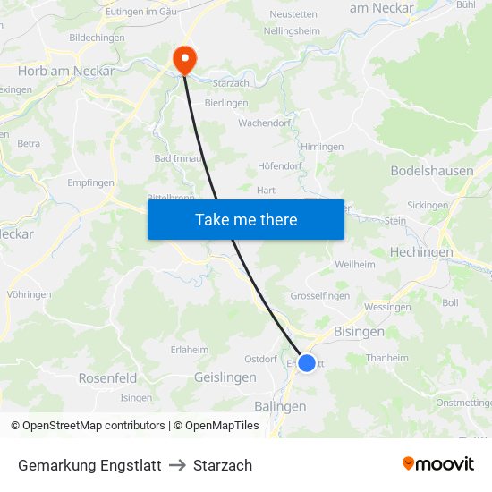 Gemarkung Engstlatt to Starzach map
