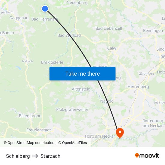 Schielberg to Starzach map