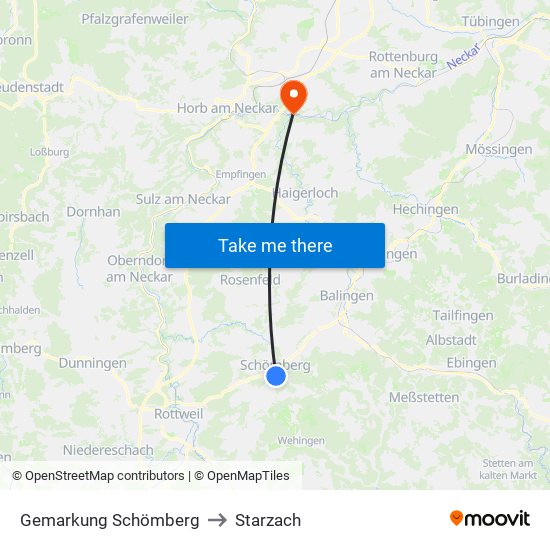 Gemarkung Schömberg to Starzach map
