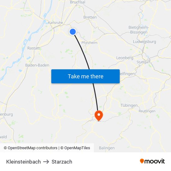 Kleinsteinbach to Starzach map