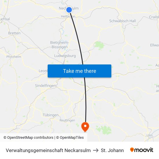 Verwaltungsgemeinschaft Neckarsulm to St. Johann map