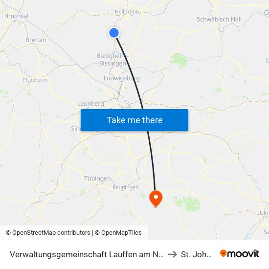 Verwaltungsgemeinschaft Lauffen am Neckar to St. Johann map