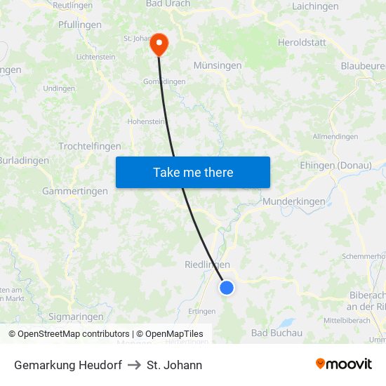 Gemarkung Heudorf to St. Johann map