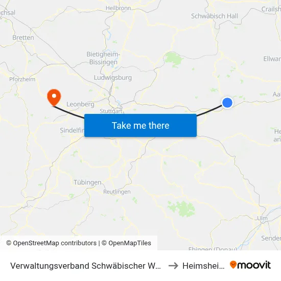 Verwaltungsverband Schwäbischer Wald to Heimsheim map
