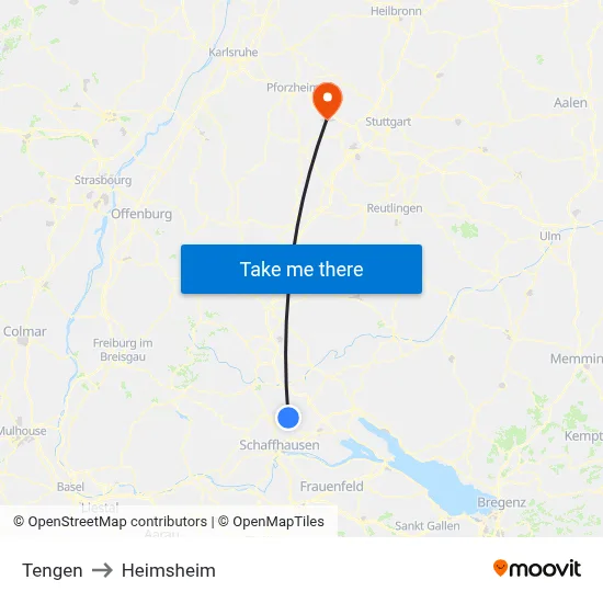 Tengen to Heimsheim map