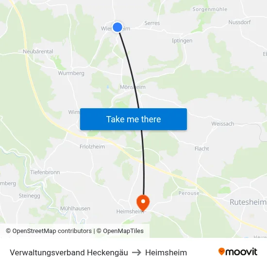 Verwaltungsverband Heckengäu to Heimsheim map