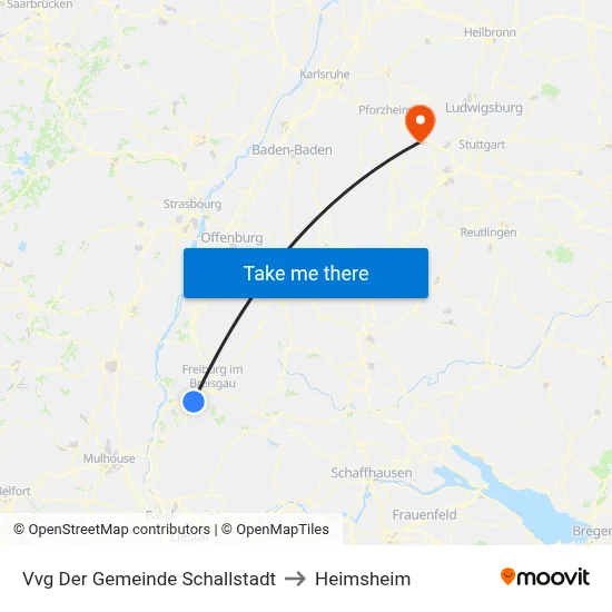 Vvg Der Gemeinde Schallstadt to Heimsheim map