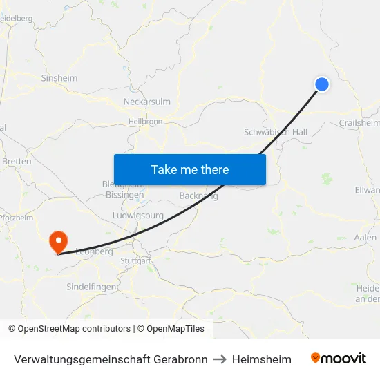 Verwaltungsgemeinschaft Gerabronn to Heimsheim map