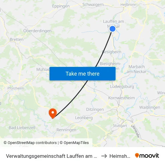 Verwaltungsgemeinschaft Lauffen am Neckar to Heimsheim map