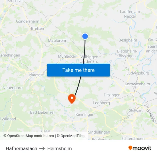 Häfnerhaslach to Heimsheim map