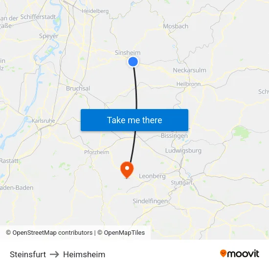 Steinsfurt to Heimsheim map