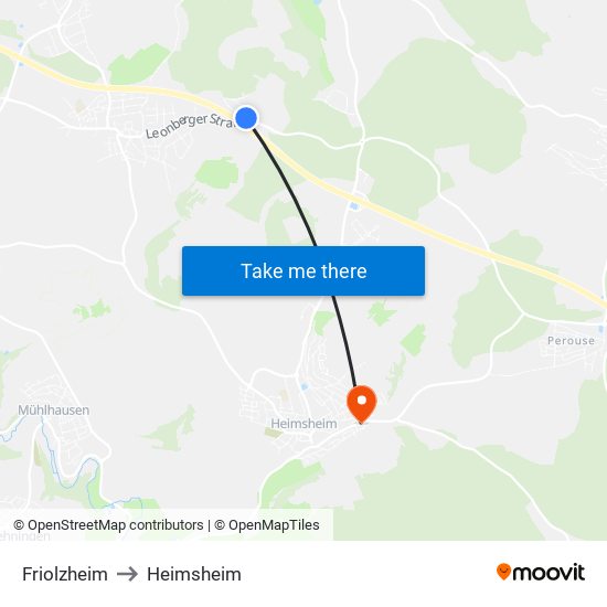 Friolzheim to Heimsheim map