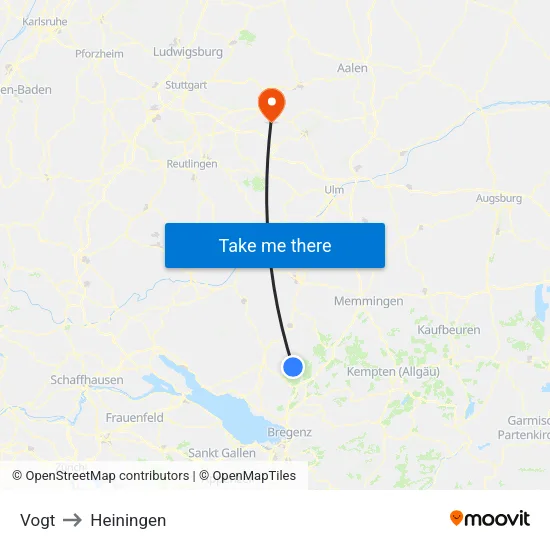 Vogt to Heiningen map