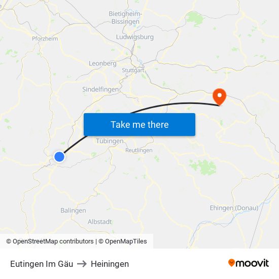 Eutingen Im Gäu to Heiningen map