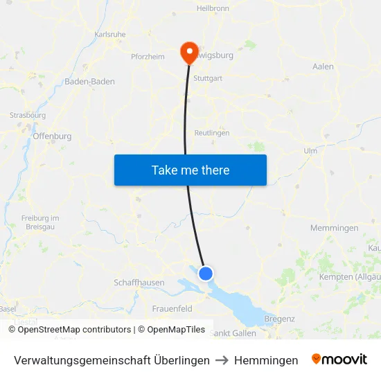 Verwaltungsgemeinschaft Überlingen to Hemmingen map