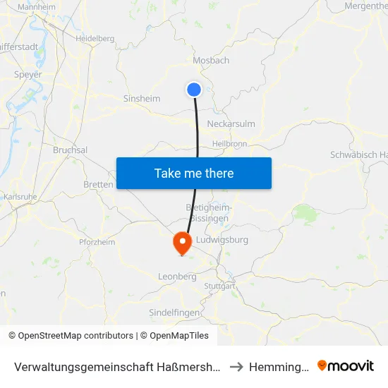 Verwaltungsgemeinschaft Haßmersheim to Hemmingen map