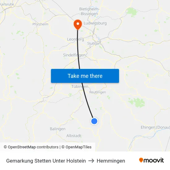 Gemarkung Stetten Unter Holstein to Hemmingen map