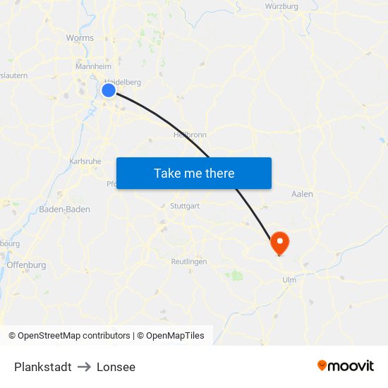 Plankstadt to Lonsee map