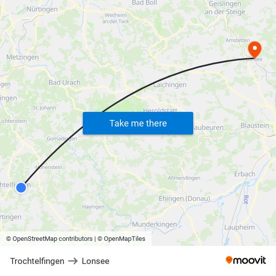 Trochtelfingen to Lonsee map