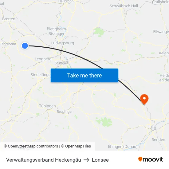 Verwaltungsverband Heckengäu to Lonsee map