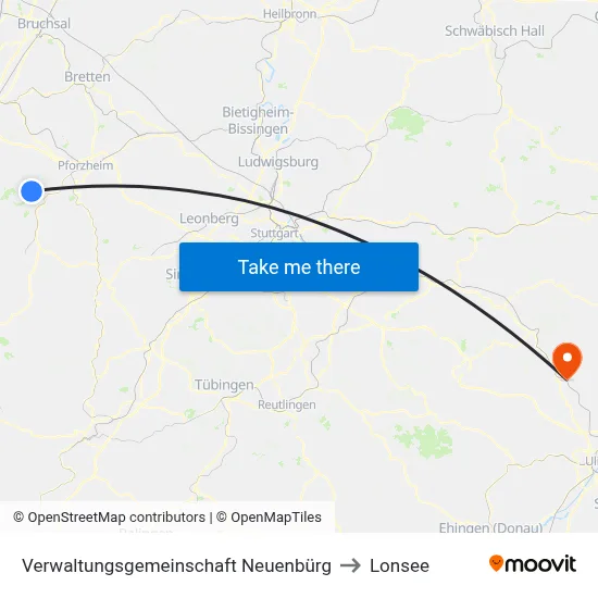 Verwaltungsgemeinschaft Neuenbürg to Lonsee map