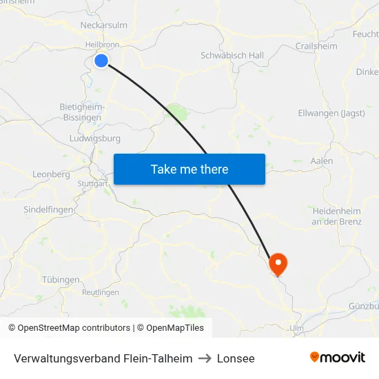 Verwaltungsverband Flein-Talheim to Lonsee map