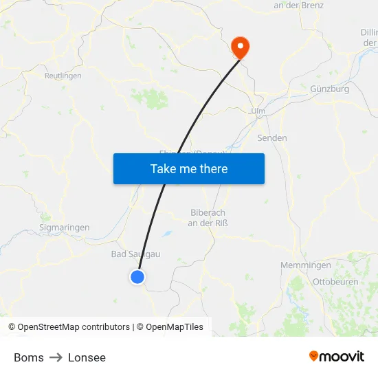 Boms to Lonsee map
