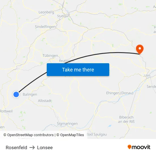 Rosenfeld to Lonsee map