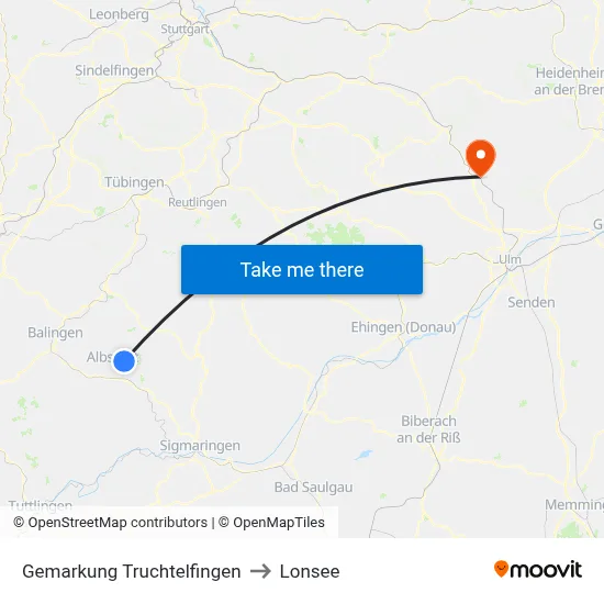 Gemarkung Truchtelfingen to Lonsee map