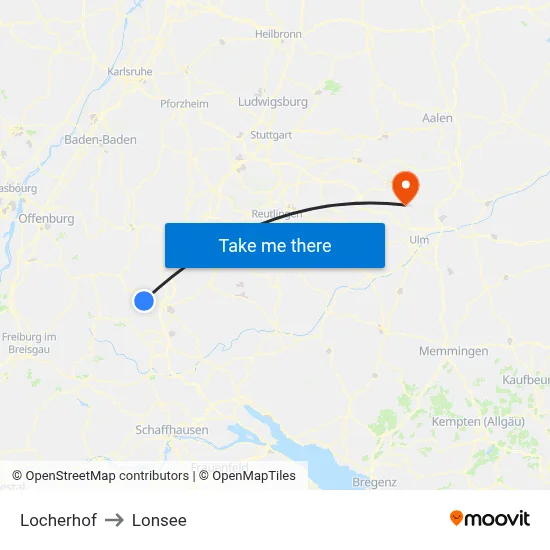 Locherhof to Lonsee map
