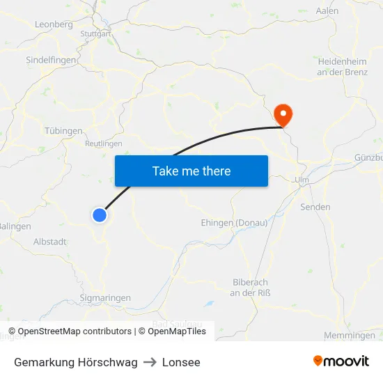 Gemarkung Hörschwag to Lonsee map