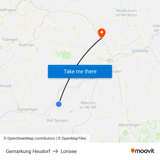 Gemarkung Heudorf to Lonsee map
