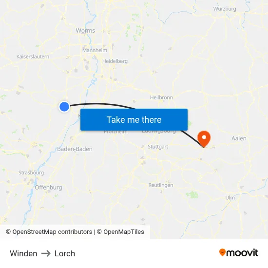 Winden to Lorch map