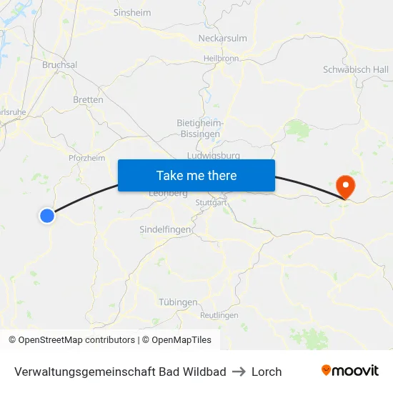 Verwaltungsgemeinschaft Bad Wildbad to Lorch map