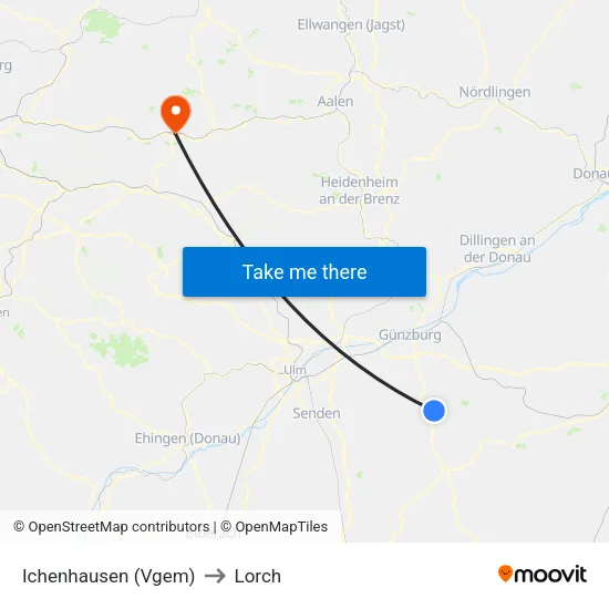 Ichenhausen (Vgem) to Lorch map