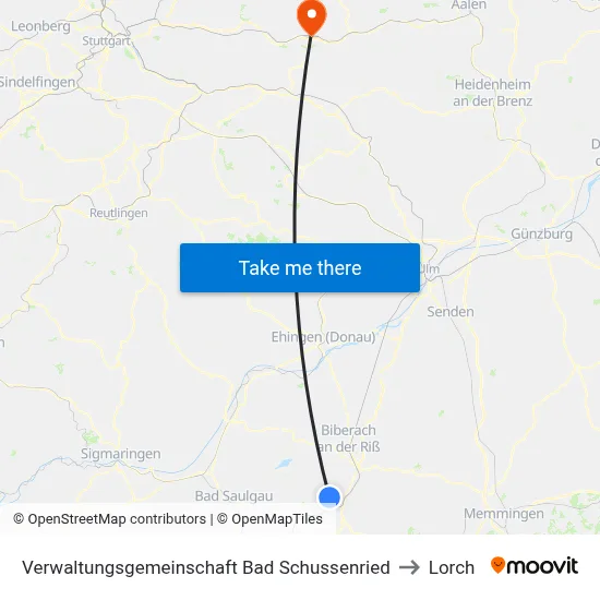 Verwaltungsgemeinschaft Bad Schussenried to Lorch map