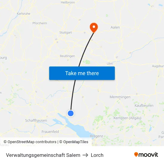 Verwaltungsgemeinschaft Salem to Lorch map
