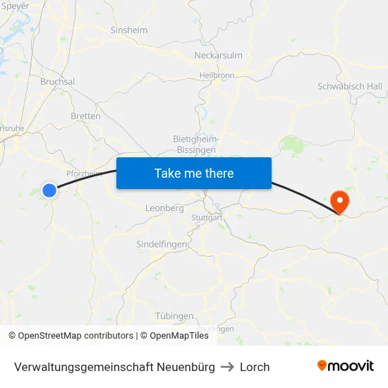 Verwaltungsgemeinschaft Neuenbürg to Lorch map