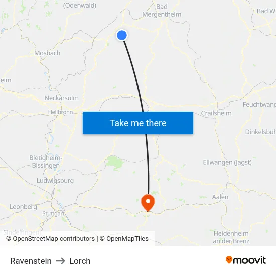 Ravenstein to Lorch map