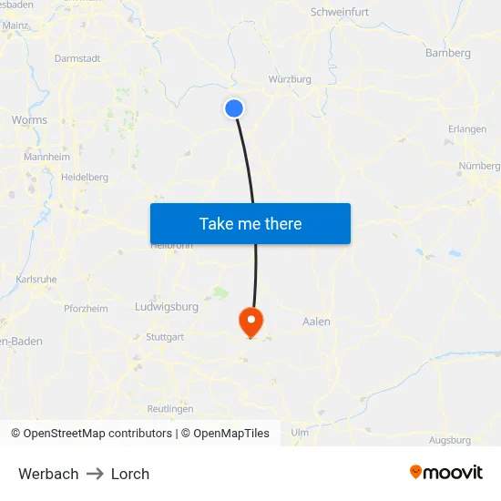 Werbach to Lorch map