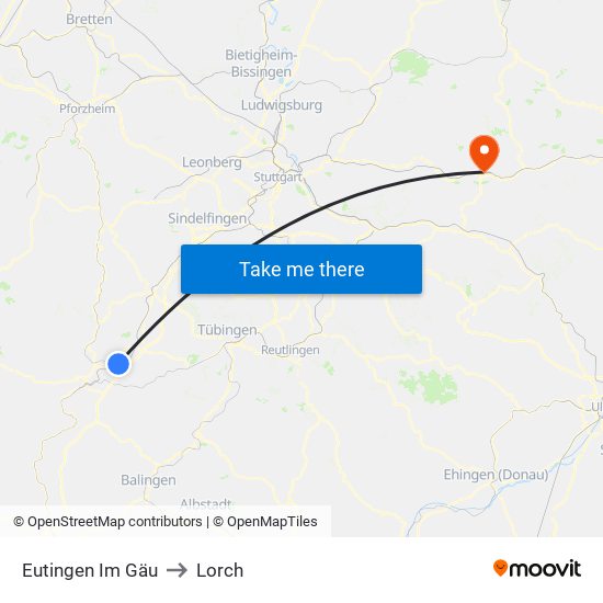 Eutingen Im Gäu to Lorch map