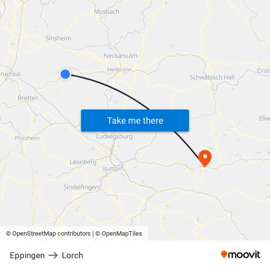 Eppingen to Lorch map